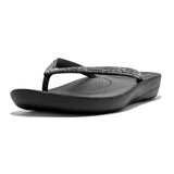 FitFlop Womens iQushion Sparkle Ergonomic Flip Flops for Walking, Lightweight Waterproof Cushioned Thong Sandals for Women with 