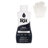 Rit Dye - Liquid Fabric Dye for Crafting, Clothing, and D cor - 8 oz. Bottle - Black (Gloves Included)