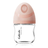 Gulicola Natural Small Glass Baby Bottle 3 oz, Very Slow Flow Nipple, 1 pk - Pink