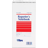 Tops Reporter'S Notebooks, 4 X 8, Wide Rule, 70 Sheets, 4 Pack (80304)