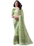 Satrani Womens Pure Georgette Saree (3633S109N_Pista Green)