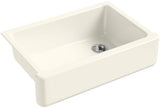 Kohler 5827-96 Whitehaven 32-3/4 undermount single-bowl farmhouse kitchen sink, Biscuit