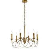Elegant Lighting Living District Westley 6 Lights Pendant In Brass