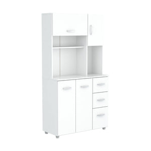Inval America 4 Door Microwave Storage Cabinet, 1535 X 3504 X 6614, White