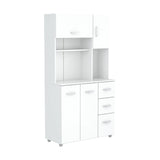 Inval America 4 Door Microwave Storage Cabinet, 1535 X 3504 X 6614, White