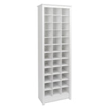 Prepac White Tall Storage Cabinet, Shoe Cabinet, Entryway Furniture with 36 Shoe Cubbies 13D x 23.5 W x 72.5 H