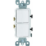 Leviton R62-05634-00W 15 Amp White Decora Dual Switch