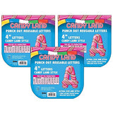 Candy Land Peppermint Stripe Deco 4 Letters, 176 Per Pack, 3 Packs