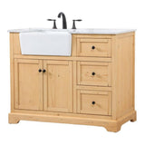 Elegant Decor Franklin 42 Aluminum Mdf Single Bathroom Vanity In Natural Wood