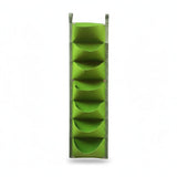 Zoomella SevenPocket Hanging Planter Reinforced Eyelets Hanging Pocket Planter Single Column Vertical Grow Bag For Balcony Gree