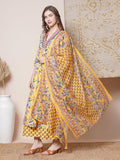 Gosriki Women'S Rayon Blend Anarkali Printed Kurta With Palazzo & Dupatta (Cia Yellow-Vks04-Gs_Xxl_Yellow_Xx-Large),Yellow,2,B0DGQQ619D