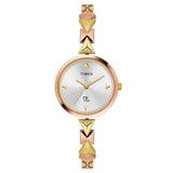 Timex Fria Analog Watch For Women With Silver Round Dial & Two Tone Brass Bracelet Band Water Resistant Women'S Wrist Watches - 
