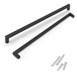 KNOBWELL 12 Pack 12-3/5 inch Black Cabinet Pulls Dresser Drawer Handles, Matte Black Square Cabinet Door Pulls, Hole Spacing 12-