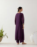 Gosriki Women'S Rayon Blend Straight Embroidered Kurta With Palazzo (Mulani Violet-Gs_S_Violet_Small),Violet,,B0DJWGBV3F