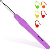 Tusmad Crochet Hook 5.0 Mm, Ergonomic Soft Grip Handle, Smooth Aluminum Crochet Needle For Arthritic Hands, Knitting & Yarn Craf