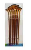 ARTISTERY Art Taklon Hair Artists Hobbyists Brush Set (Fan Brushes Sizes 2, 4, 6, 8, 10, 12) for Blending, Texture, Special Eff