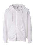 Independent Trading Co. Midweight Full-Zip Hooded Sweatshirt - White, L