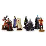 DISNEY STORE Official Villains Figure Set - 8 Fully Sculpted Disney Figures Including Evil Queen, Captain Hook, Maleficent, Crue