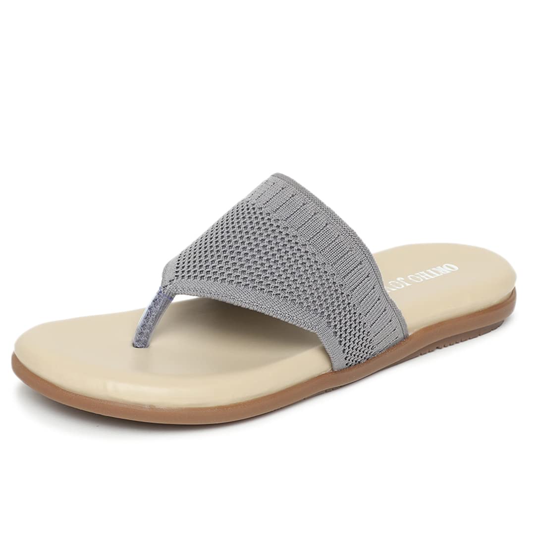 Ortho Joy Fancy Doctor Slippers | Comfortable Flat Sandals For Women Stylish,Grey,6,B09YDGNK9M