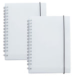 Yansanido 2 Pcs A6 Clear Graph Paper Hardcover Spiral Notebooks Journals Planner 5.7 Inch x 4.1 Inch 160 Pages (80 Sheets) Thick