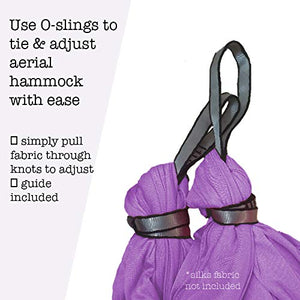 aum active Set of 2 O-Slings - Accessories for Aerial Yoga Hammock, Antigravity Inversion Pilates Silks, Sensory Swing.