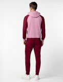 Fyltr Men'S Colourblock Hoodie & Jogger Casual Co-Ord Set - Raglan Sleeve Detail | Utility Side Pockets | Full Sleeve,Berry Cherry,Berry Cherry,M