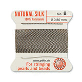 Griffin Bead Cord 100% Natural Silk Grey #8