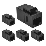 Beszin Cat.6 RJ45 Inline Coupler with Keystone Latch, Female-Female [50-Micron Gold Plated] (5-Pack, White)