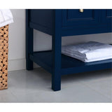 Elegant Decor Metropolis 48 Solid Wood And Metal Single Bathroom Vanity In Blue