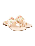 Shoetopia Embroidered Ethnic Cream Kolhapuri Flats For Women & Girls /Uk4,Cream,4,B0BV6X2RGB