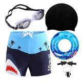 Lebami Swimming Kit For Kids Boys | Trunks, Goggles, Cap, Nose Clip, Ear Plugs, Tube | Accessories For Water Sports (Black, 68 