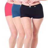 Xjarvis Ladybay Women'S High Coverage Combed Cotton Stretch Boy Shorts Mid Waist Seamless Brief Boxer Underwear Moisture Wicking Innerwear Super Soft & Breathable Pack Of 3 (Black/Pink/Blue 2Xl),Pack of 3 - Black, P,2,B0F6KK2DJL