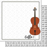 Scrapbook Customs Cello Notes Music (38754) 12 inch x 12 inch DoubleSided Scrapbook Paper 1 Sheet