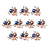 ATORSE 2x10x Flower Rhinestone Crystal Pearl Embellishment Flatback Button Multicolor