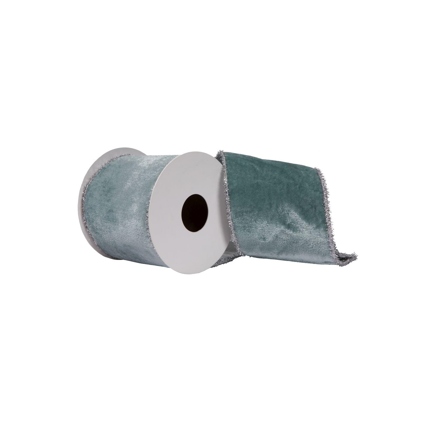 Vickerman 4 X 5 Yards Aqua Viscose Velvet Double Fused Ribbon.