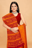 Tamaira Fashion Women'S Plain Cotton Saree (2536_Gold&Red
