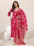 Libas Women'S Silk Blend Kurta Set (400335 Red M