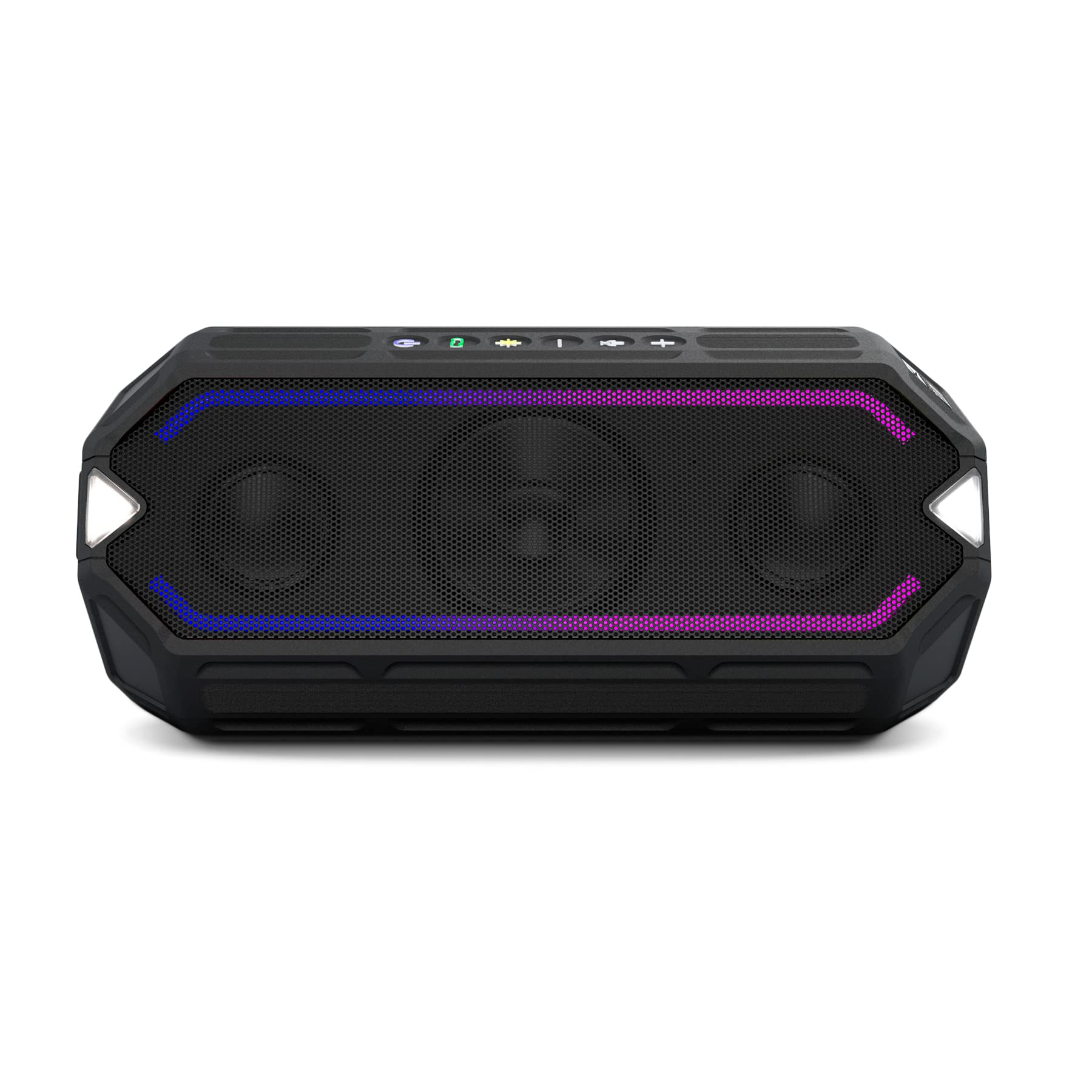 Altec Lansing Hydraboom Bluetooth Speakers, Usb Type-C Rechargeable Waterproof Portable Speaker Wireless Phone Charget, Stereo Speaker With Led Lights, Floats In Water, 16 Hour Playtime (Black),Portable Bluetooth Speakers