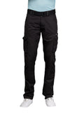 Beevee Mens Black Fixed Waist Cargo With Belt