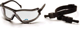 PYRAMEX Safety V2G Bifocal Readers Eyewear, Black Strap/Temples, Clear +1.5 AntiFog Lens