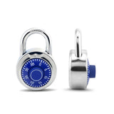 LanuBe Combination Padlock, 2 Inch Wide,3 Inch Height Blue Dial Plate, Unique 3-Digit, Pack of 1 Code for School Locker, Gym Loc