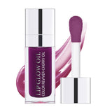 GECOMO Plumping Lip Oil, Hydrating Gloss Tinted Balm Transparent Care, Big Brush Head Glitter Shine, Long Lasting Nourishing Non