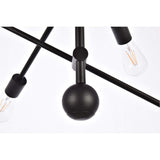 Living District Axel 6-Light Mid-Century Metal Pendant In Black