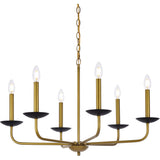Living District Indoor Modern Home Decorative Bright Ceiling Cohen 30 Inch Pendant In Black And Brass