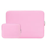 RAINYEAR 14 Inch Laptop Sleeve Soft Case with Accessories Pouch, Pink