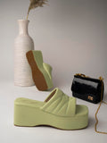 Shoetopia Women & Girls Retro Style Platform Heels,Green,7,B0BNNPQMT9
