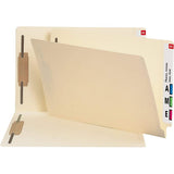 Smead Heavyweight End Tab Fastener File Folder, ShelfMaster Reinforced StraightCut Tab, 2 Fasteners, Legal Size, Manila, 50 pe