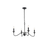 Living District Rohan 4-Light Mid-Century Metal Pendant In Matte Black