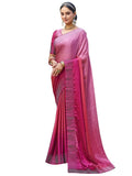 Satrani Womens Pure Georgette Saree (3402S267N_Rose Dark Pink)