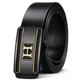 Wxr Automatic Lock Pu Adjustable Length Belt For Men (Black 5)